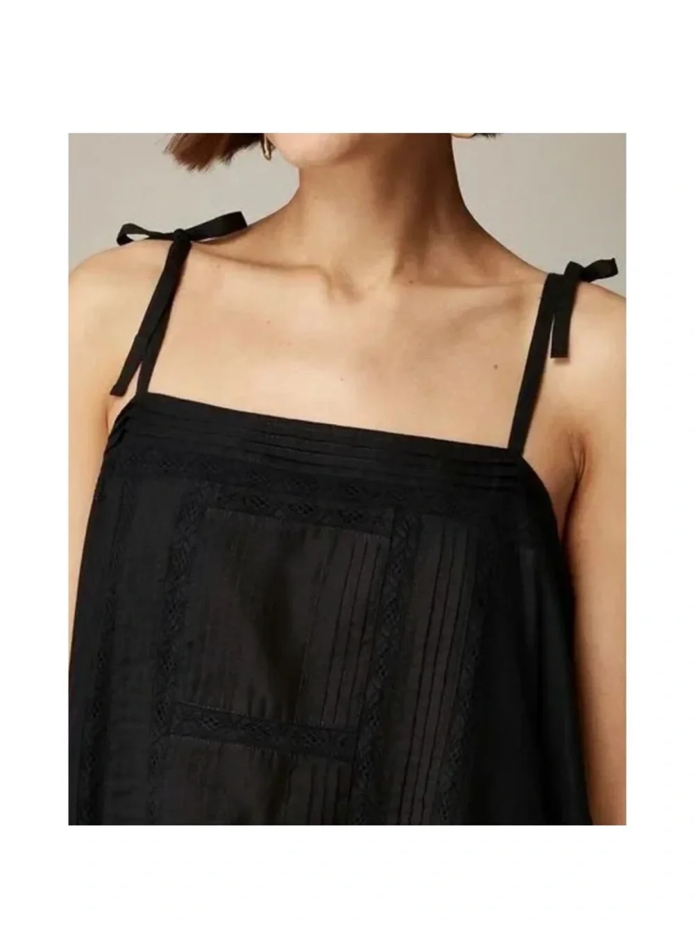 J Crew black cotton handkerchief midi dress